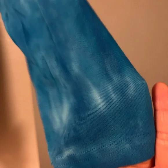 Tryst Blue and White Tie-Dye Long Sleeve Top - Picture 6 of 7